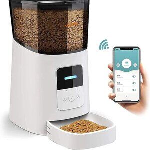 WOPET 6L Automatic Cat Feeder WiFi Automatic Dog Feeder APP Control F07 - White